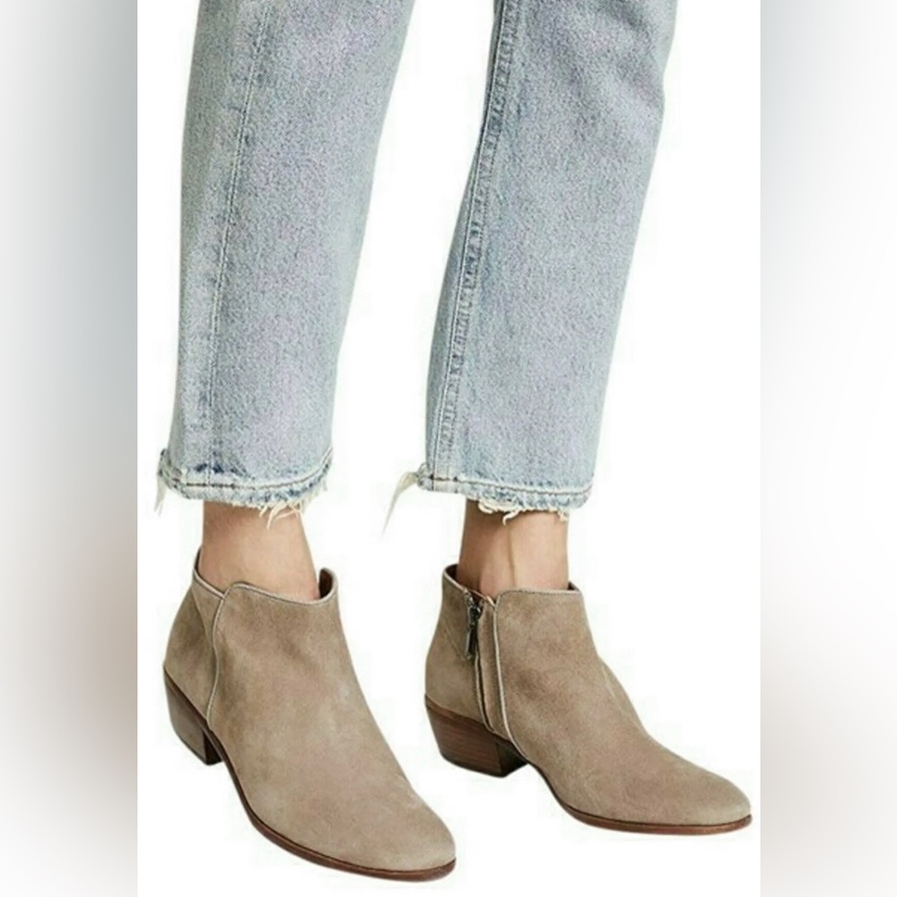 Sam Edelman Suede Taupe / Gray Petty Ankle Boots, Size 6M (EUR 36)